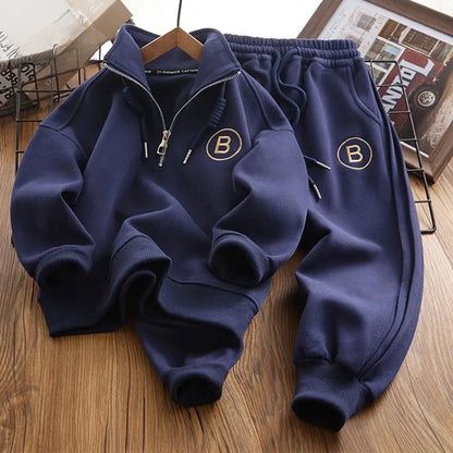 BOY'S AUTUMN WINTER EMBROIDERED 2PCS SET