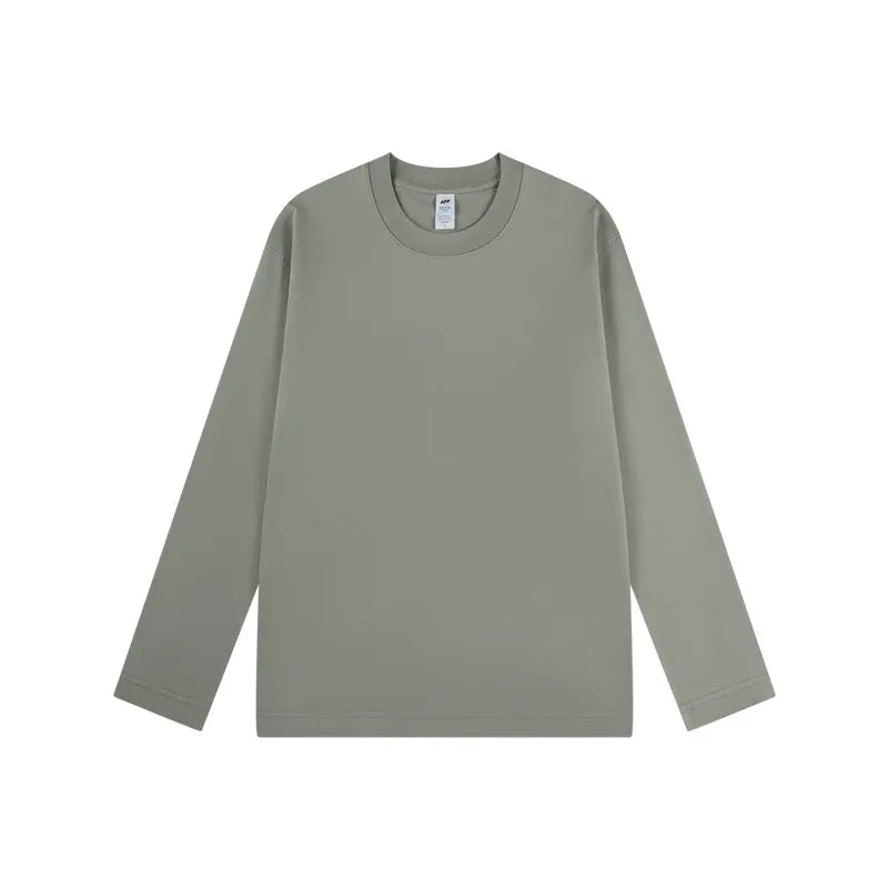 MEN'S CASUAL SOLID PLUS SIZE LONG SLEEVE T-SHIRT