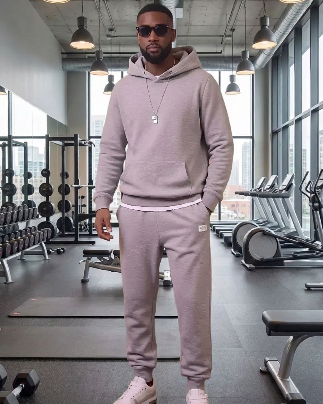 MEN'S FLEECE LONG SLEEVE HOODIES AND JOGGER 2PCS SET