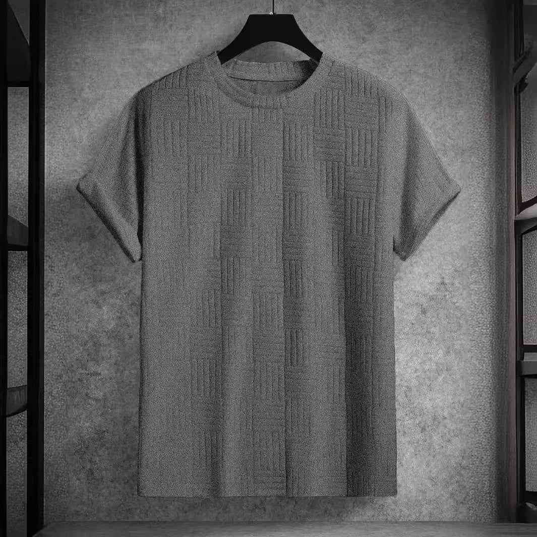 MEN'S CASUAL SPORT STRIPE ROUND NECK T-SHIRT
