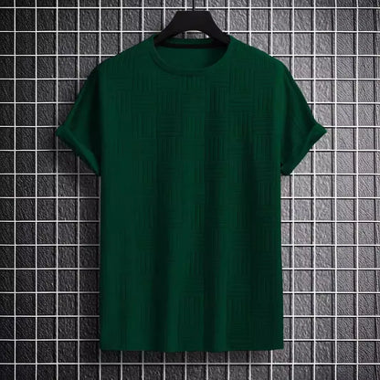 MEN'S CASUAL SPORT STRIPE ROUND NECK T-SHIRT