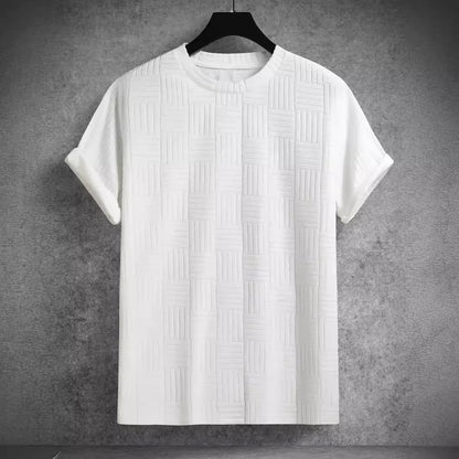 MEN'S CASUAL SPORT STRIPE ROUND NECK T-SHIRT