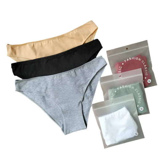 LADIES PURE COTTON LOW-WAIST TRIANGLE PANTIES