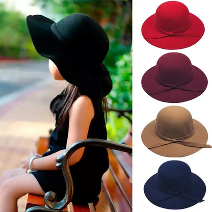 GIRL'S BOWKNOT BOWLER SUN CAP