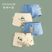 BOYS CARTOON PRINT LYCRA UNDERWEAR 4PCS SET