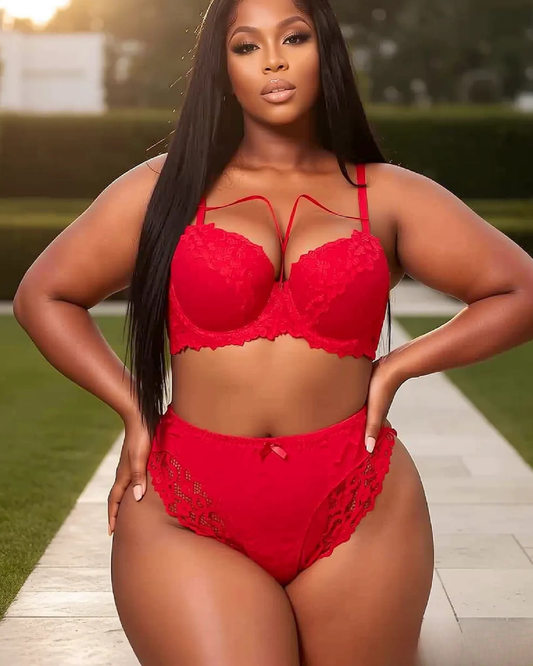 Woman red lingerie set 