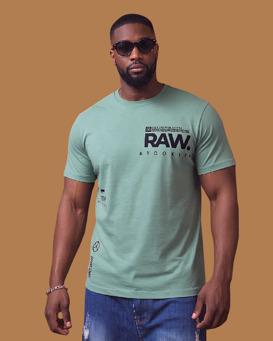 T-shirt with 'RAW' branding