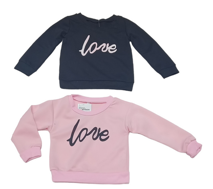 GIRL'S ROUND NECK LONG SLEEVE SWEATER