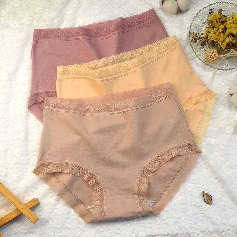 LADIES PURE COTTON HIGHT-WAIST PANTIES