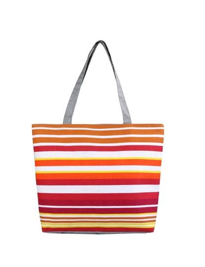 LADIES CANVAS STRIPE TOTE BAG