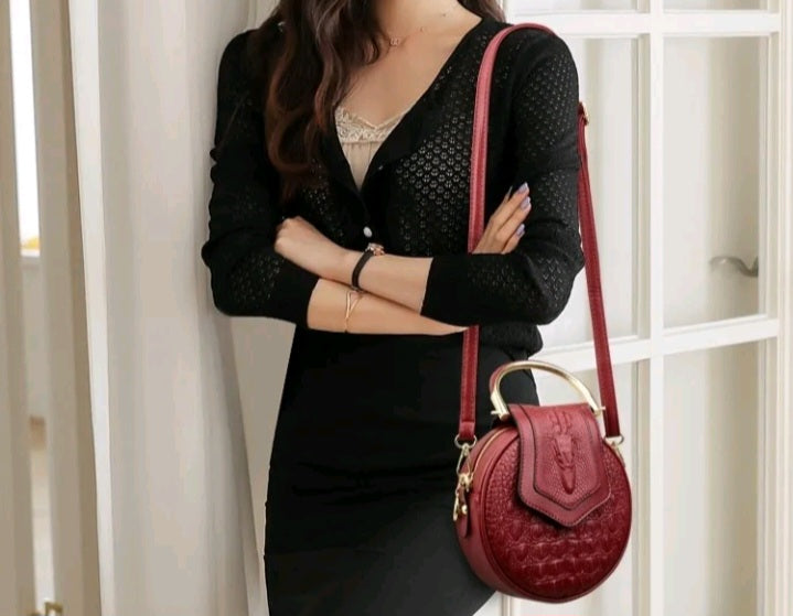 LADIES CROC PRINT CLUTCH SHOULDER BAG