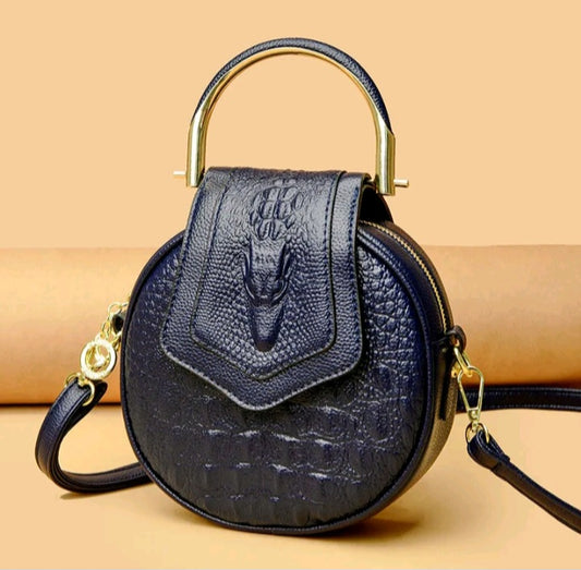 LADIES CROC PRINT CLUTCH SHOULDER BAG