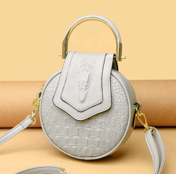 LADIES CROC PRINT CLUTCH SHOULDER BAG