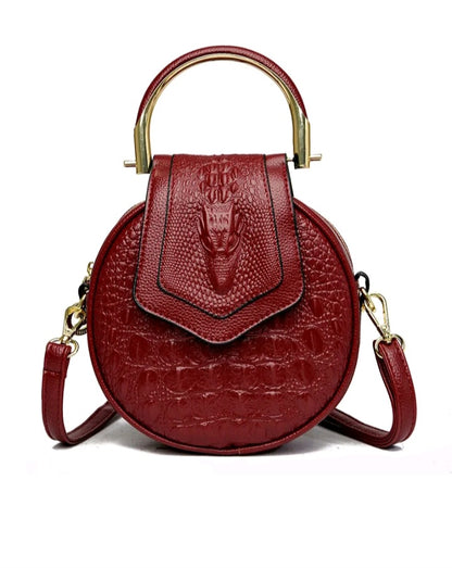 LADIES CROC PRINT CLUTCH SHOULDER BAG