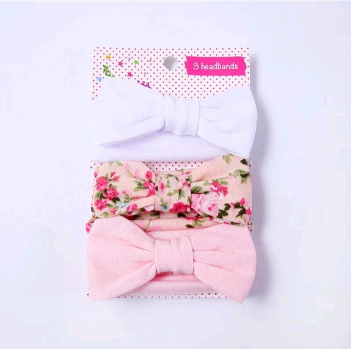 GIRL'S FLOWER PRINT 3PC HAIR ACCESSORY