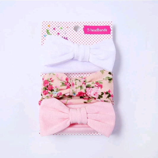 GIRLS FLOWER PRINT 3PC HAIR ACCESSORY