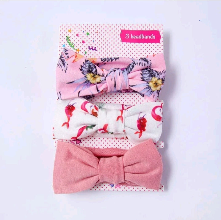 GIRL'S FLOWER PRINT 3PC HAIR ACCESSORY