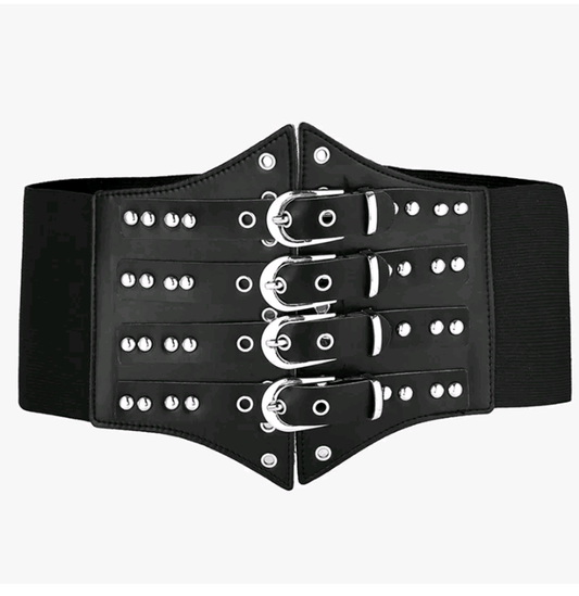 LADIES MULTIPLE BUCKLE CORSET BELT