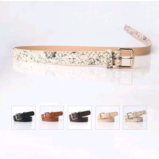 LADIES SNAKE PATTERN BUCKLE BELT