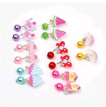 GIRL'S ACRYLIC CLIP EARRINGS