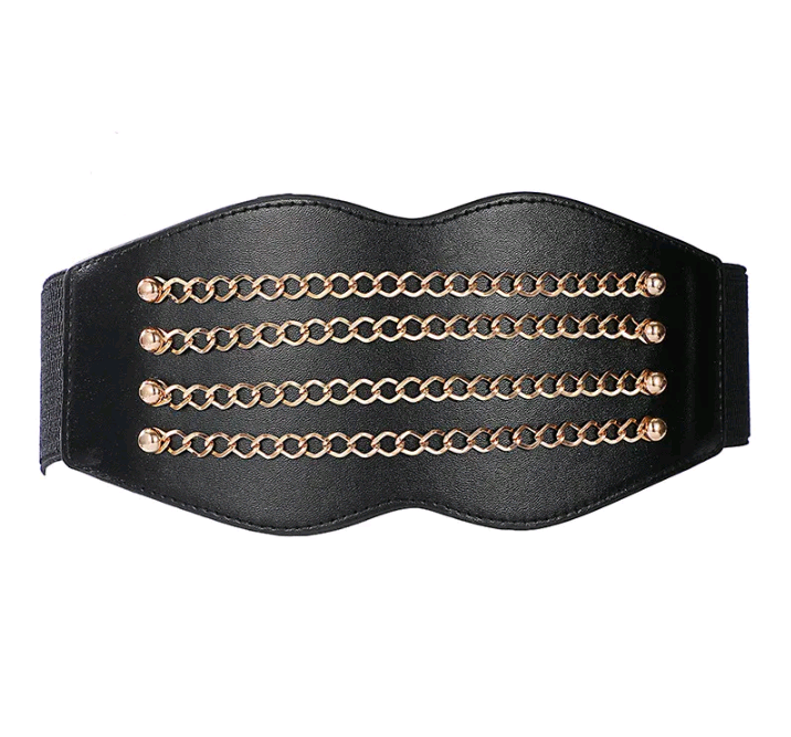 WOMEN ELASTIC ALLOY CHAIN CORSET BELT