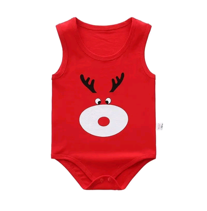 TODDLER UNISEX SLEEVELESS CARTOON PRINT BODYSUIT