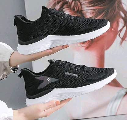 LADIES FLYKNIT MESH LACE-UP SNEAKERS