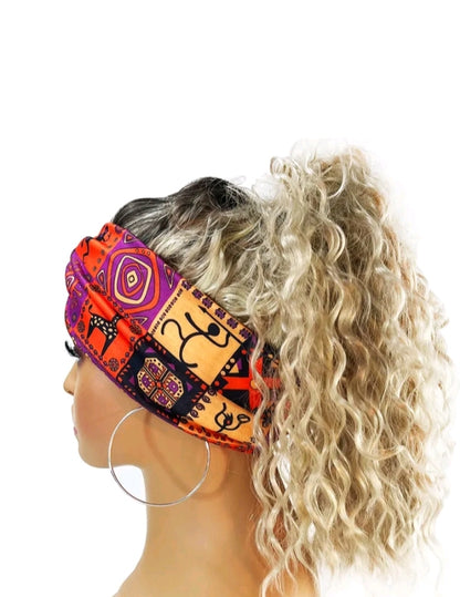 LADIES FLORAL PRINT ELASTIC HEADBAND