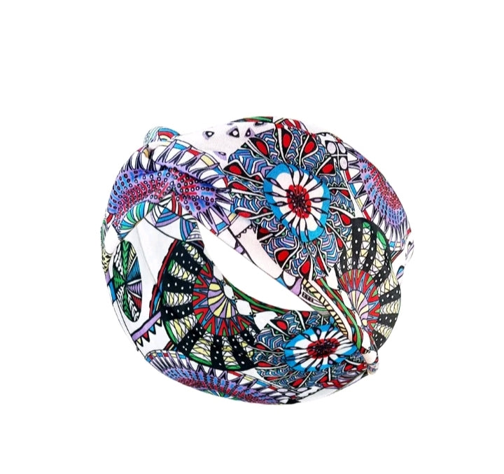 LADIES FLORAL PRINT ELASTIC HEADBAND