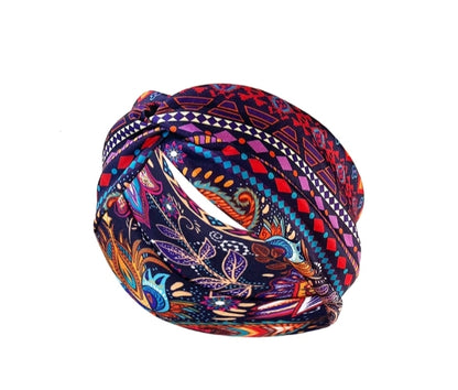 LADIES FLORAL PRINT ELASTIC HEADBAND