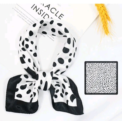 LADIES POLKA DOT LEOPARD PRINT SCARF