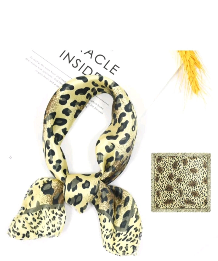 LADIES POLKA DOT LEOPARD PRINT SCARF