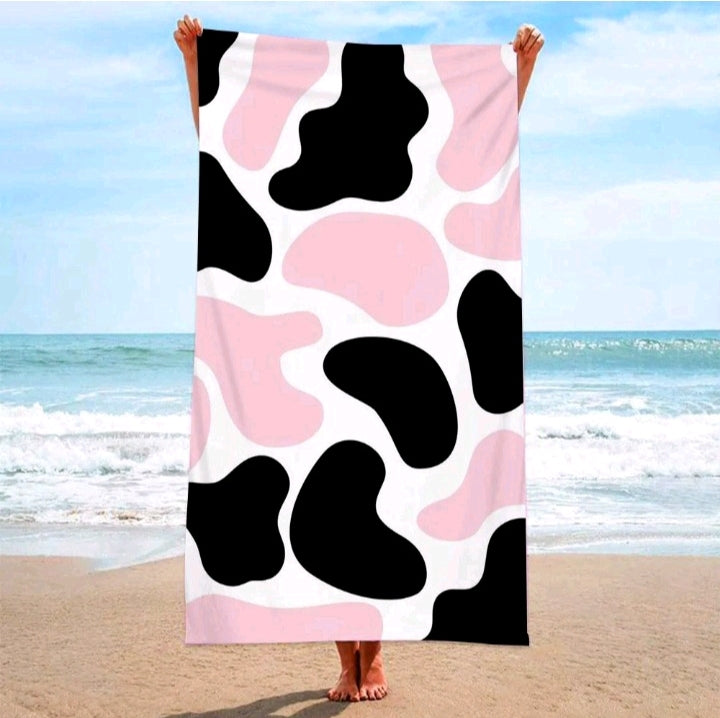 DOUBLE-SIDED VELVET MICROFIBER BEACH TOWEL