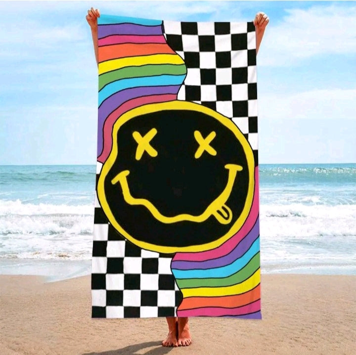 DOUBLE-SIDED VELVET MICROFIBER BEACH TOWEL