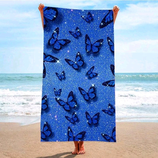 DOUBLE-SIDED VELVET MICROFIBER BEACH TOWEL