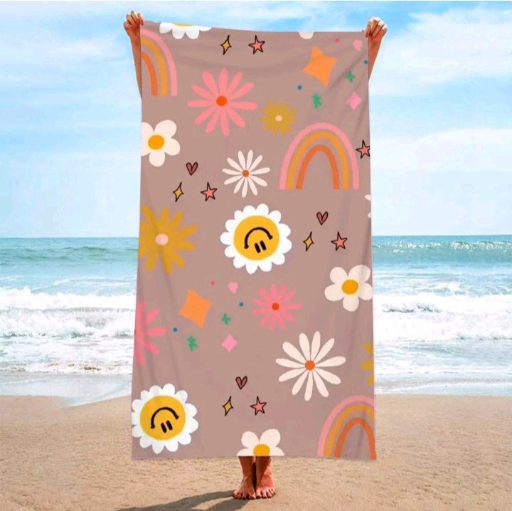 DOUBLE-SIDED VELVET MICROFIBER BEACH TOWEL