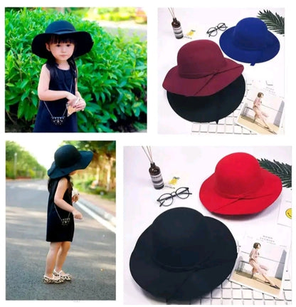 GIRL'S BOWKNOT BOWLER SUN CAP