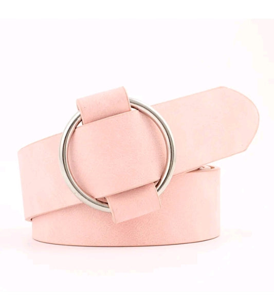 LADIES ROUND BUCKLE PU BELT