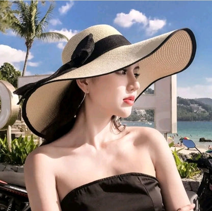 LADIES STRAW WOVEN SUN HAT