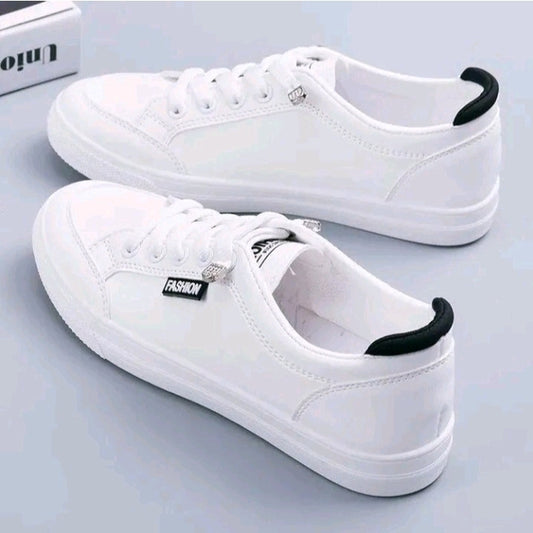 LADIES LEATHER LACE-UP SNEAKERS