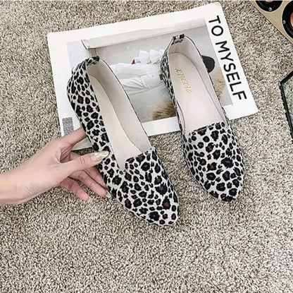 LADIES LEOPARD DESIGN LOAFERS