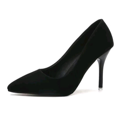 LADIES BLACK SUEDE PUMPS