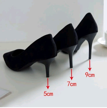 LADIES BLACK SUEDE PUMPS