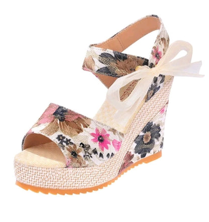 GIRL'S CASUAL BOWKNOT PEEP TOE WEDGE SANDAL