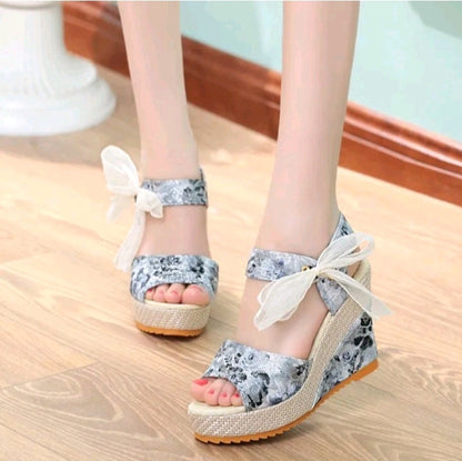 GIRL'S CASUAL BOWKNOT PEEP TOE WEDGE SANDAL