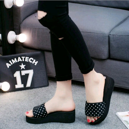 LADIES LEOPARD PLATFORM SLIPPERS