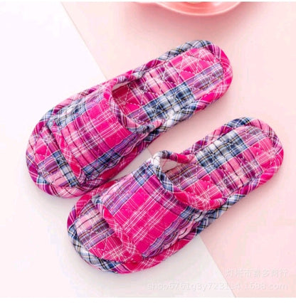 KIDS COTTON FABRIC HOUSE SLIPPERS