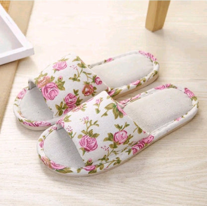 LADIES INDOOR LINEN HOUSE SLIPPERS