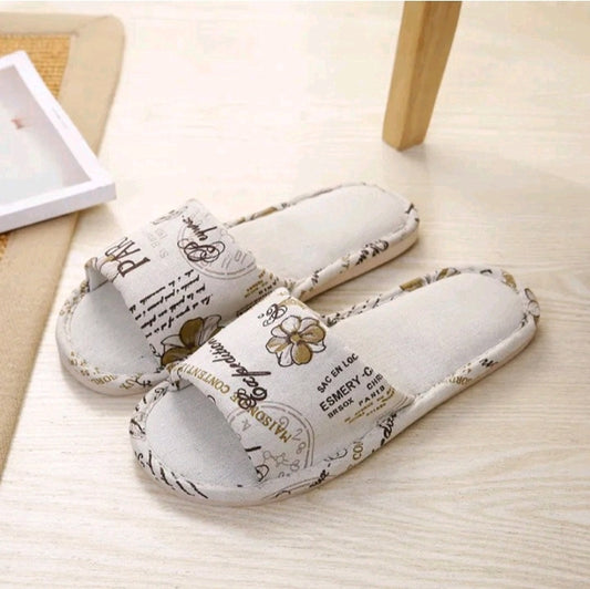 LADIES INDOOR LINEN HOUSE SLIPPERS