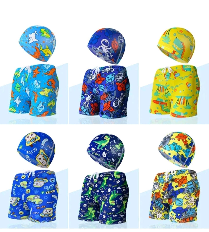 TODDLER BOY CUTE SWIM SHORTS SET